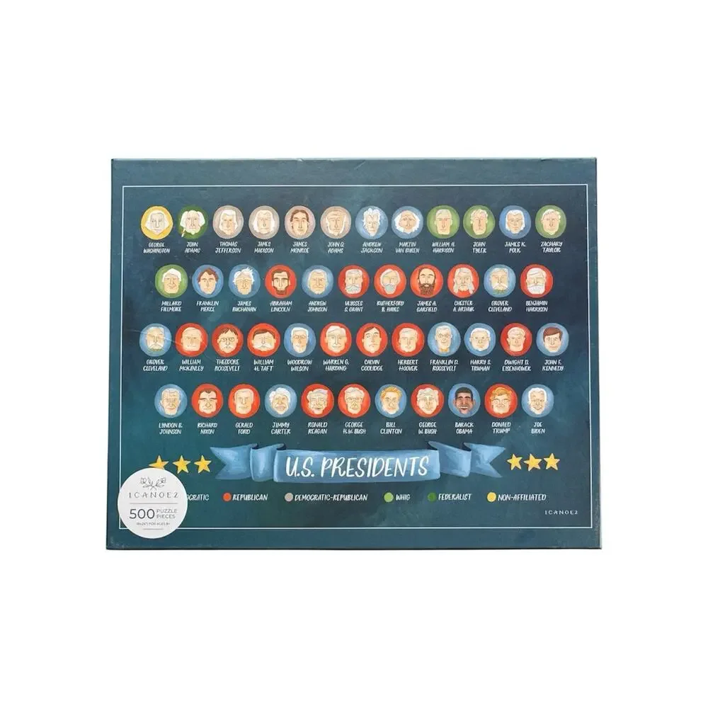U.S. President’s Puzzle 500 Piece Washington To Biden History Home School